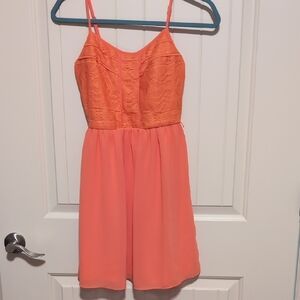 Maurices Vibrant Orange Mesh-Top Dress